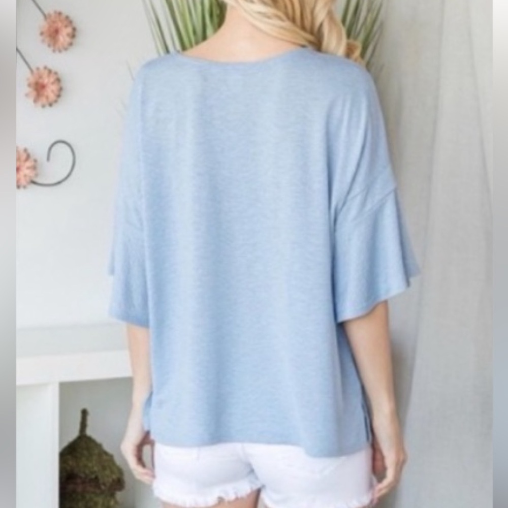 Lightweight Oversized Ruffle Tee - Picture 2 of 4